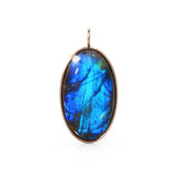 14k Yellow Gold Eye of the Peacock Labradorite Colette Pendant / Natural Blue Gemstone Handmade Gold Charm / 14k Yellow Gold Jewelry Finding