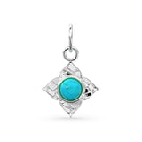 14k Yellow Solid Gold Fire Australian Opal Charm Pendant Bezel Jewelry Finding / Antique Tribal Style