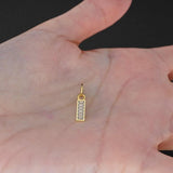 6 Baguette Diamond Bar Charm / 18k Solid Gold Diamond Pendant / Baguette Diamond 14k Gold Pendant / Petite Diamond Charm / Sale