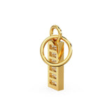 6 Baguette Diamond Bar Charm / 18k Solid Gold Diamond Pendant / Baguette Diamond 14k Gold Pendant / Petite Diamond Charm / Sale