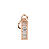 6 Baguette Diamond Bar Charm / 18k Solid Gold Diamond Pendant / Baguette Diamond 14k Gold Pendant / Petite Diamond Charm / Sale