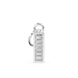 6 Baguette Diamond Bar Charm / 18k Solid Gold Diamond Pendant / Baguette Diamond 14k Gold Pendant / Petite Diamond Charm / Sale
