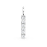 6 Stone Diamond Bar Charm Pendant / 14k 18k Solid Gold Pendant / Diamond Pendant / Trio Diamond Charm 20mm