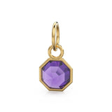 7mm 14k Yellow Solid Gold African Purple Amethyst Charm Pendant Bezel Jewelry Finding
