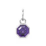 7mm 14k Yellow Solid Gold African Purple Amethyst Charm Pendant Bezel Jewelry Finding