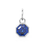 7mm 14k Yellow Solid Gold Blue Sapphire Charm Pendant Bezel Jewelry Finding