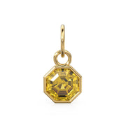 7mm 14k Yellow Solid Gold Yellow Gold Citrine Charm Pendant Bezel Jewelry Finding