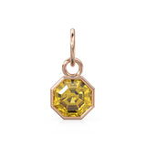 7mm 14k Yellow Solid Gold Yellow Gold Citrine Charm Pendant Bezel Jewelry Finding