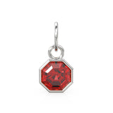 7mm 14k Yellow Solid Gold Yellow Red Ruby Charm Pendant Bezel Jewelry Finding