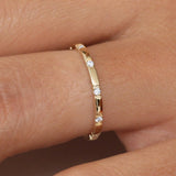 Stacking Ring / 14k Gold Diamond Wedding Band / Diamond Ring / Eternity Band / Stackable Ring / Gold Ring / Thin Gold Ring / Bridal Jewelry