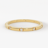 Stacking Ring / 14k Gold Diamond Wedding Band / Diamond Ring / Eternity Band / Stackable Ring / Gold Ring / Thin Gold Ring / Bridal Jewelry