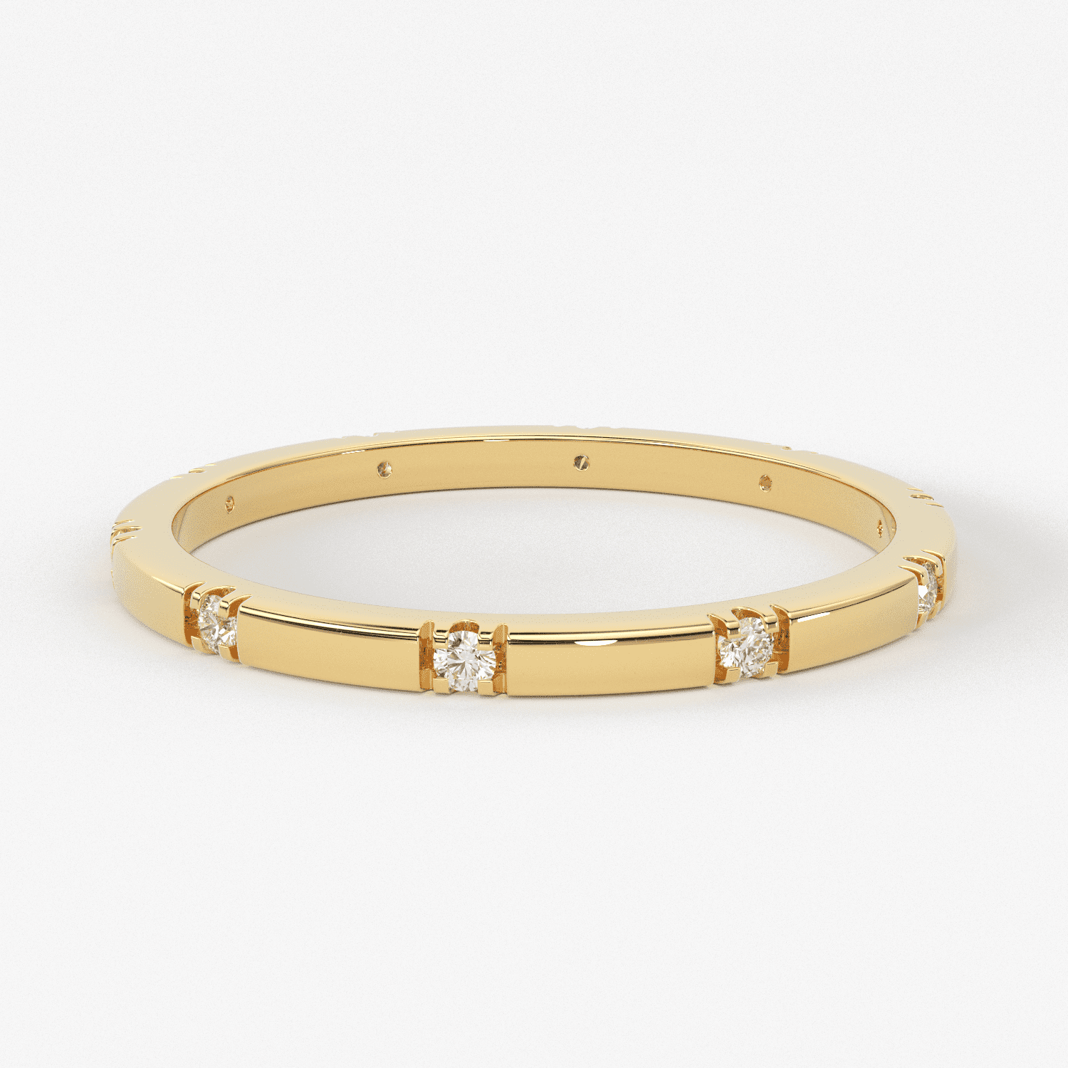 Stacking Ring / 14k Gold Diamond Wedding Band / Diamond Ring / Eternity Band / Stackable Ring / Gold Ring / Thin Gold Ring / Bridal Jewelry