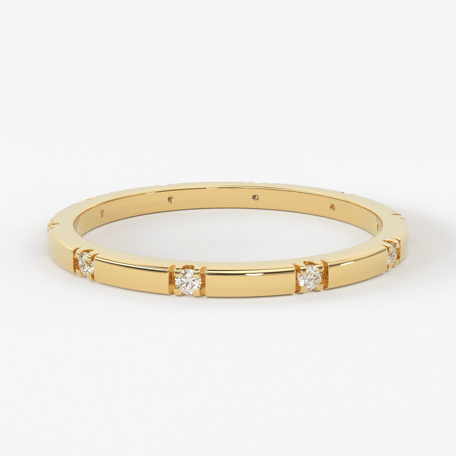 Stacking Ring / 14k Gold Diamond Wedding Band / Diamond Ring / Eternity Band / Stackable Ring / Gold Ring / Thin Gold Ring / Bridal Jewelry