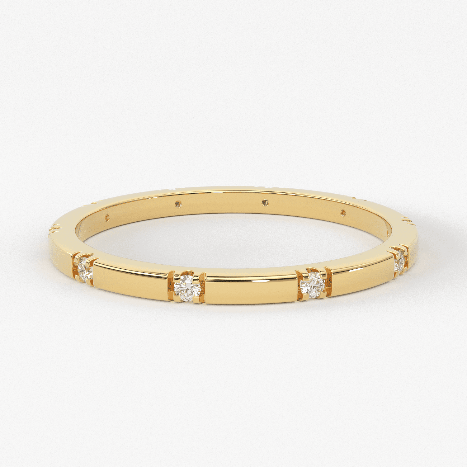 Stacking Ring / 14k Gold Diamond Wedding Band / Diamond Ring / Eternity Band / Stackable Ring / Gold Ring / Thin Gold Ring / Bridal Jewelry