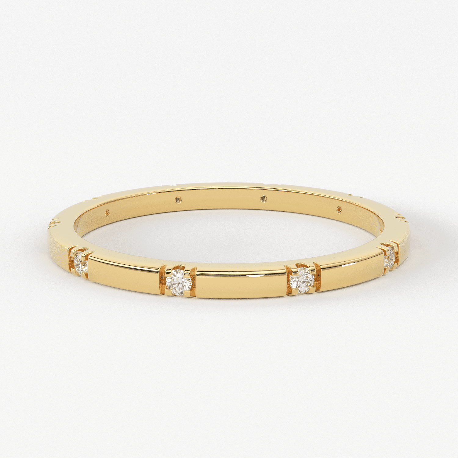 Stacking Ring / 14k Gold Diamond Wedding Band / Diamond Ring / Eternity Band / Stackable Ring / Gold Ring / Thin Gold Ring / Bridal Jewelry