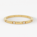 Stacking Ring / 14k Gold Diamond Wedding Band / Diamond Ring / Eternity Band / Stackable Ring / Gold Ring / Thin Gold Ring / Bridal Jewelry