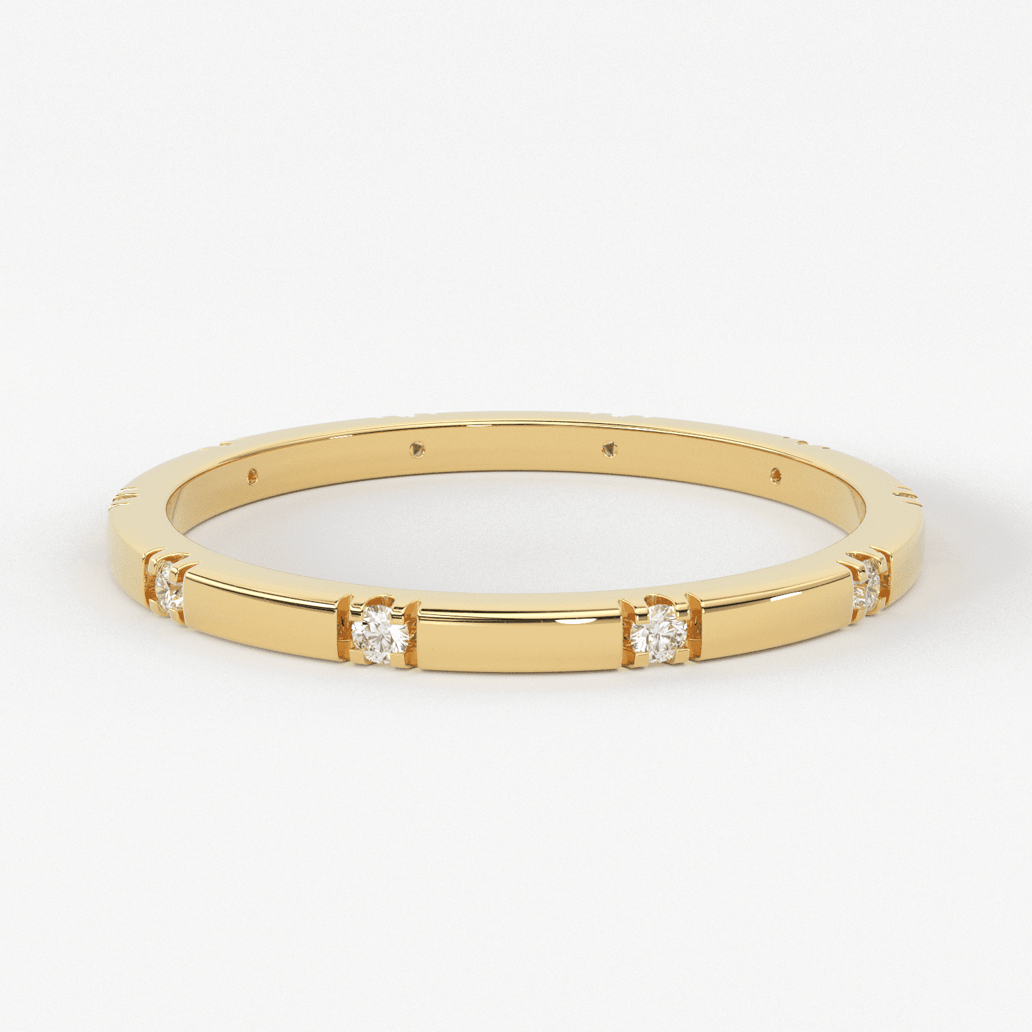 Stacking Ring / 14k Gold Diamond Wedding Band / Diamond Ring / Eternity Band / Stackable Ring / Gold Ring / Thin Gold Ring / Bridal Jewelry