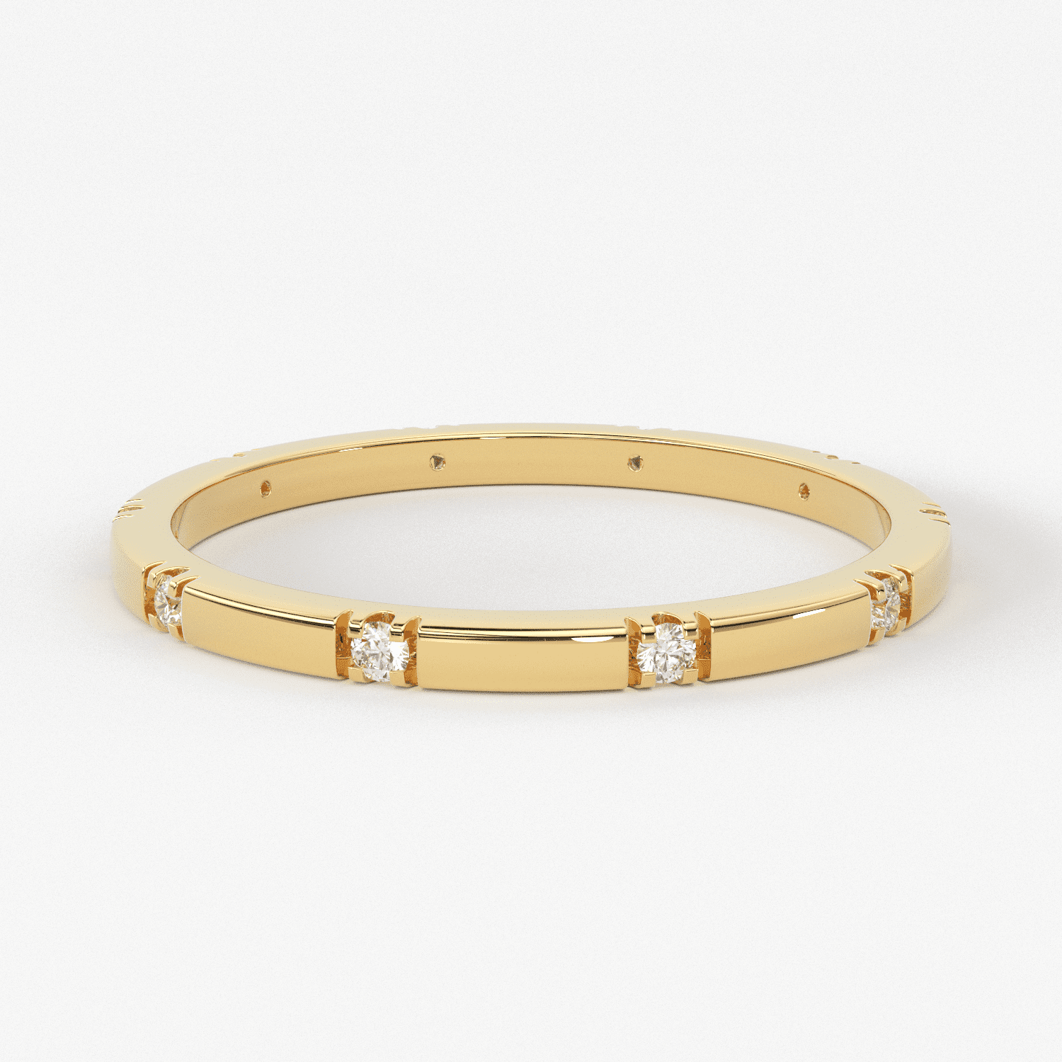 Stacking Ring / 14k Gold Diamond Wedding Band / Diamond Ring / Eternity Band / Stackable Ring / Gold Ring / Thin Gold Ring / Bridal Jewelry