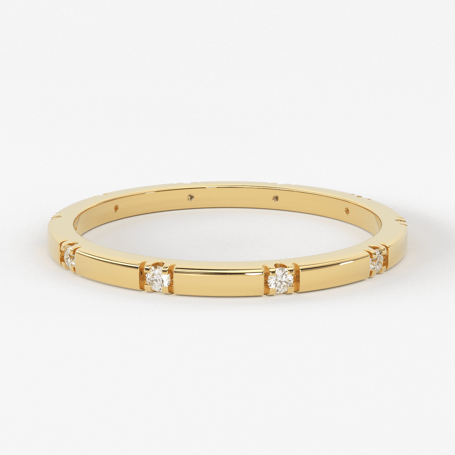 Stacking Ring / 14k Gold Diamond Wedding Band / Diamond Ring / Eternity Band / Stackable Ring / Gold Ring / Thin Gold Ring / Bridal Jewelry