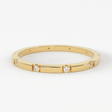Stacking Ring / 14k Gold Diamond Wedding Band / Diamond Ring / Eternity Band / Stackable Ring / Gold Ring / Thin Gold Ring / Bridal Jewelry