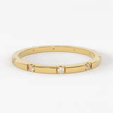 Stacking Ring / 14k Gold Diamond Wedding Band / Diamond Ring / Eternity Band / Stackable Ring / Gold Ring / Thin Gold Ring / Bridal Jewelry