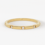 Stacking Ring / 14k Gold Diamond Wedding Band / Diamond Ring / Eternity Band / Stackable Ring / Gold Ring / Thin Gold Ring / Bridal Jewelry