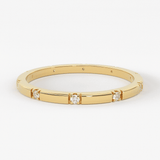 Stacking Ring / 14k Gold Diamond Wedding Band / Diamond Ring / Eternity Band / Stackable Ring / Gold Ring / Thin Gold Ring / Bridal Jewelry