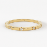 Stacking Ring / 14k Gold Diamond Wedding Band / Diamond Ring / Eternity Band / Stackable Ring / Gold Ring / Thin Gold Ring / Bridal Jewelry