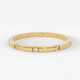 Stacking Ring / 14k Gold Diamond Wedding Band / Diamond Ring / Eternity Band / Stackable Ring / Gold Ring / Thin Gold Ring / Bridal Jewelry