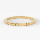 Stacking Ring / 14k Gold Diamond Wedding Band / Diamond Ring / Eternity Band / Stackable Ring / Gold Ring / Thin Gold Ring / Bridal Jewelry