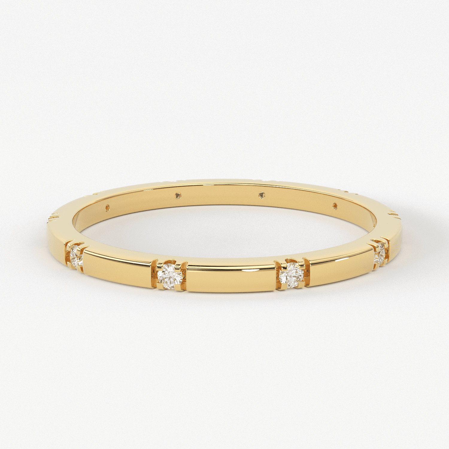 Stacking Ring / 14k Gold Diamond Wedding Band / Diamond Ring / Eternity Band / Stackable Ring / Gold Ring / Thin Gold Ring / Bridal Jewelry