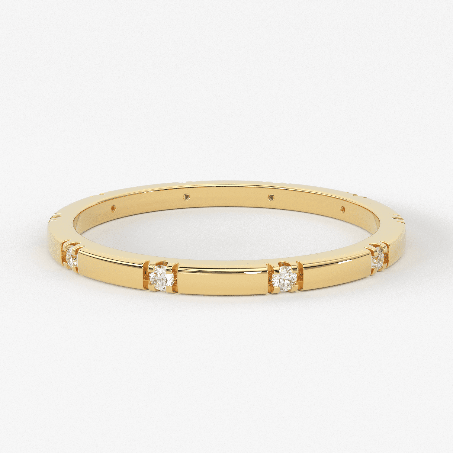 Stacking Ring / 14k Gold Diamond Wedding Band / Diamond Ring / Eternity Band / Stackable Ring / Gold Ring / Thin Gold Ring / Bridal Jewelry