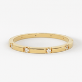 Stacking Ring / 14k Gold Diamond Wedding Band / Diamond Ring / Eternity Band / Stackable Ring / Gold Ring / Thin Gold Ring / Bridal Jewelry
