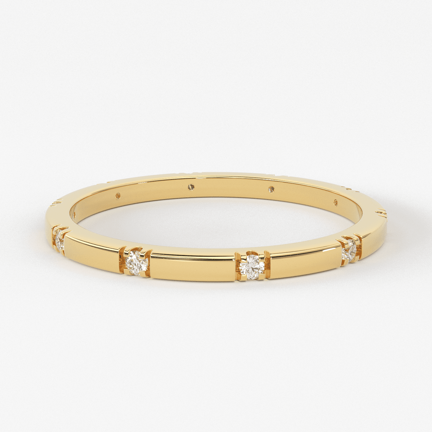Stacking Ring / 14k Gold Diamond Wedding Band / Diamond Ring / Eternity Band / Stackable Ring / Gold Ring / Thin Gold Ring / Bridal Jewelry