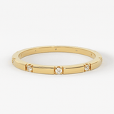 Stacking Ring / 14k Gold Diamond Wedding Band / Diamond Ring / Eternity Band / Stackable Ring / Gold Ring / Thin Gold Ring / Bridal Jewelry
