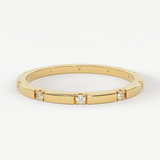 Stacking Ring / 14k Gold Diamond Wedding Band / Diamond Ring / Eternity Band / Stackable Ring / Gold Ring / Thin Gold Ring / Bridal Jewelry