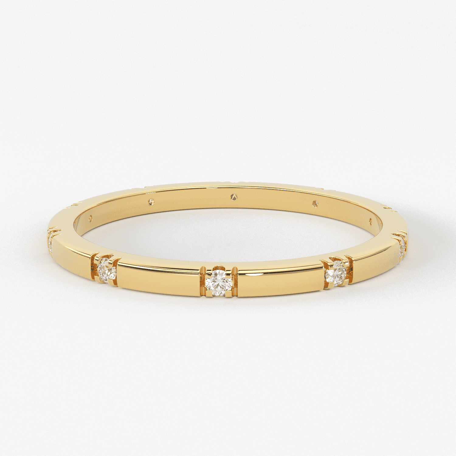 Stacking Ring / 14k Gold Diamond Wedding Band / Diamond Ring / Eternity Band / Stackable Ring / Gold Ring / Thin Gold Ring / Bridal Jewelry