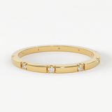 Stacking Ring / 14k Gold Diamond Wedding Band / Diamond Ring / Eternity Band / Stackable Ring / Gold Ring / Thin Gold Ring / Bridal Jewelry