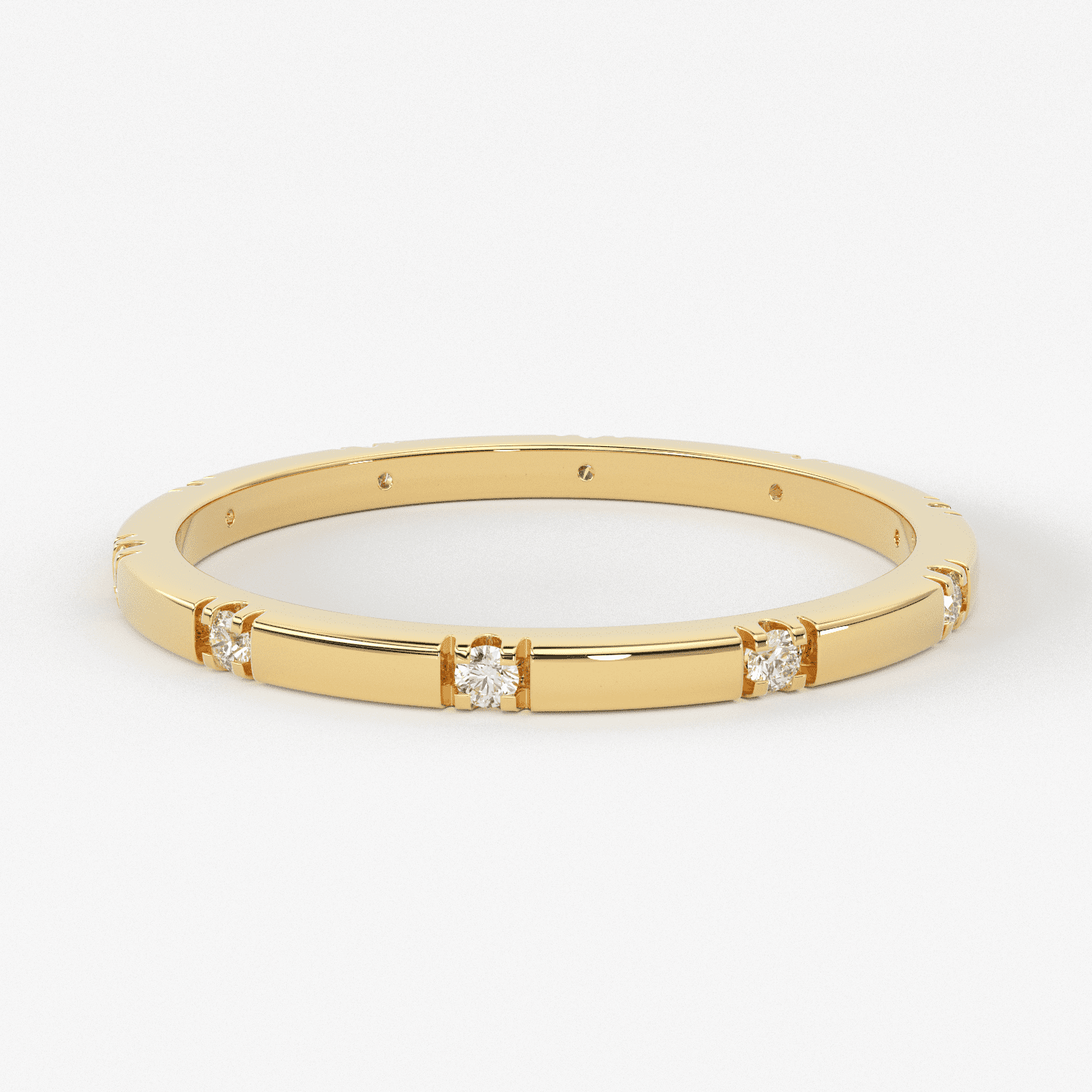 Stacking Ring / 14k Gold Diamond Wedding Band / Diamond Ring / Eternity Band / Stackable Ring / Gold Ring / Thin Gold Ring / Bridal Jewelry