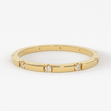 Stacking Ring / 14k Gold Diamond Wedding Band / Diamond Ring / Eternity Band / Stackable Ring / Gold Ring / Thin Gold Ring / Bridal Jewelry
