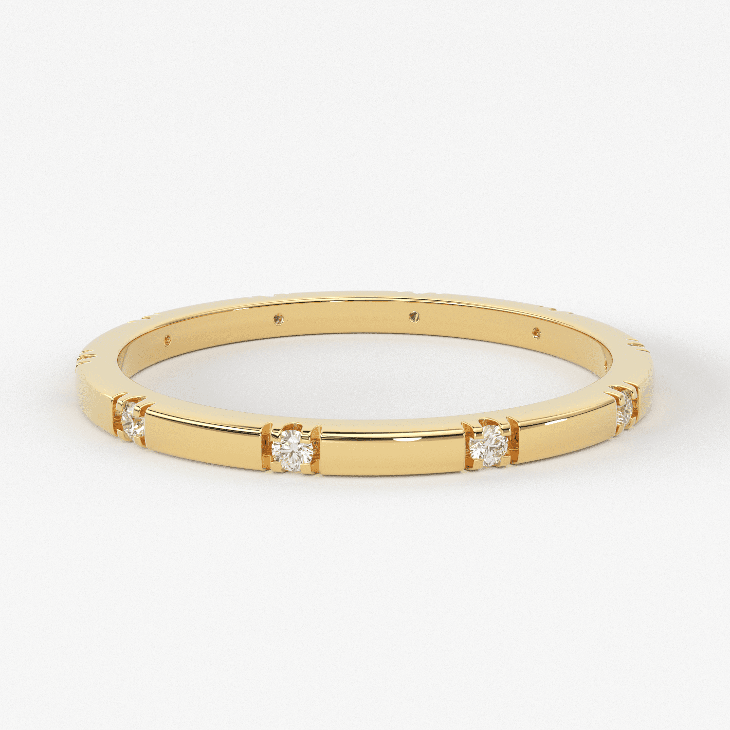 Stacking Ring / 14k Gold Diamond Wedding Band / Diamond Ring / Eternity Band / Stackable Ring / Gold Ring / Thin Gold Ring / Bridal Jewelry