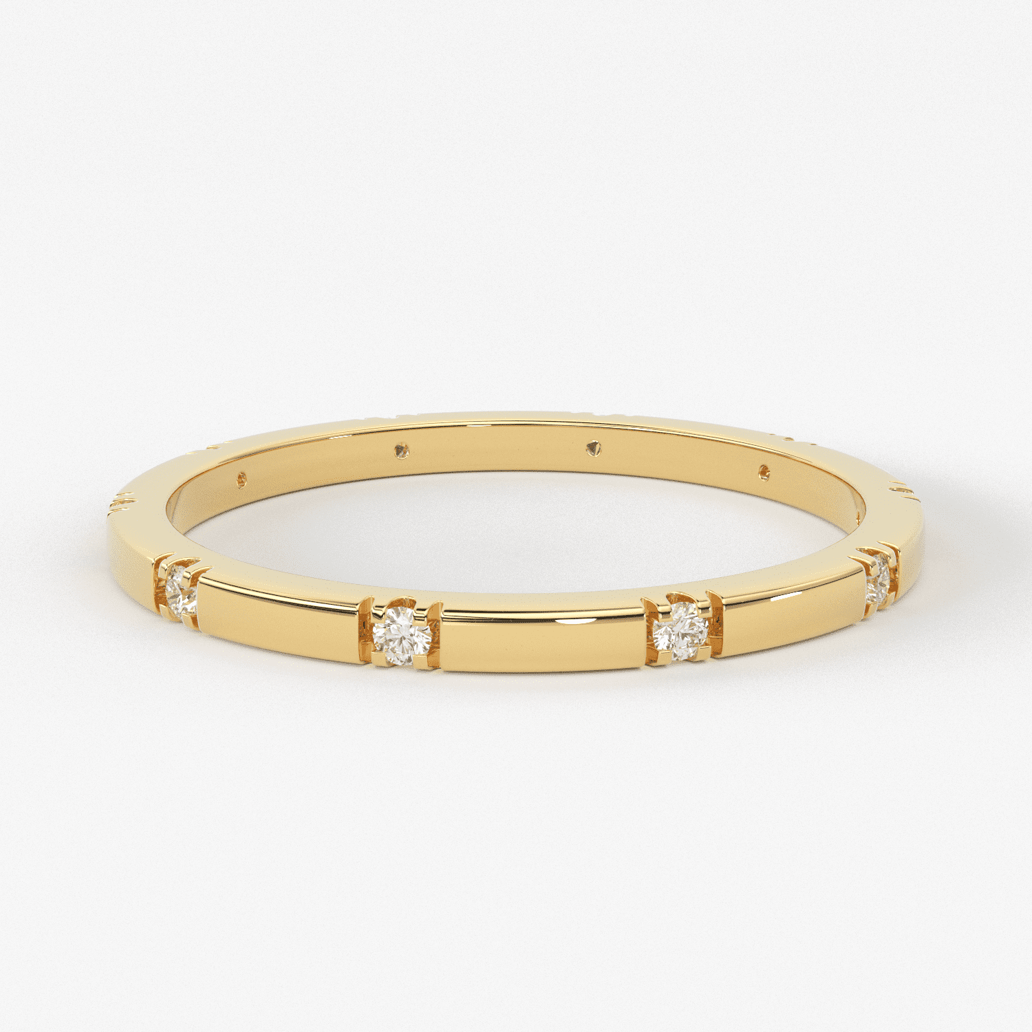 Stacking Ring / 14k Gold Diamond Wedding Band / Diamond Ring / Eternity Band / Stackable Ring / Gold Ring / Thin Gold Ring / Bridal Jewelry
