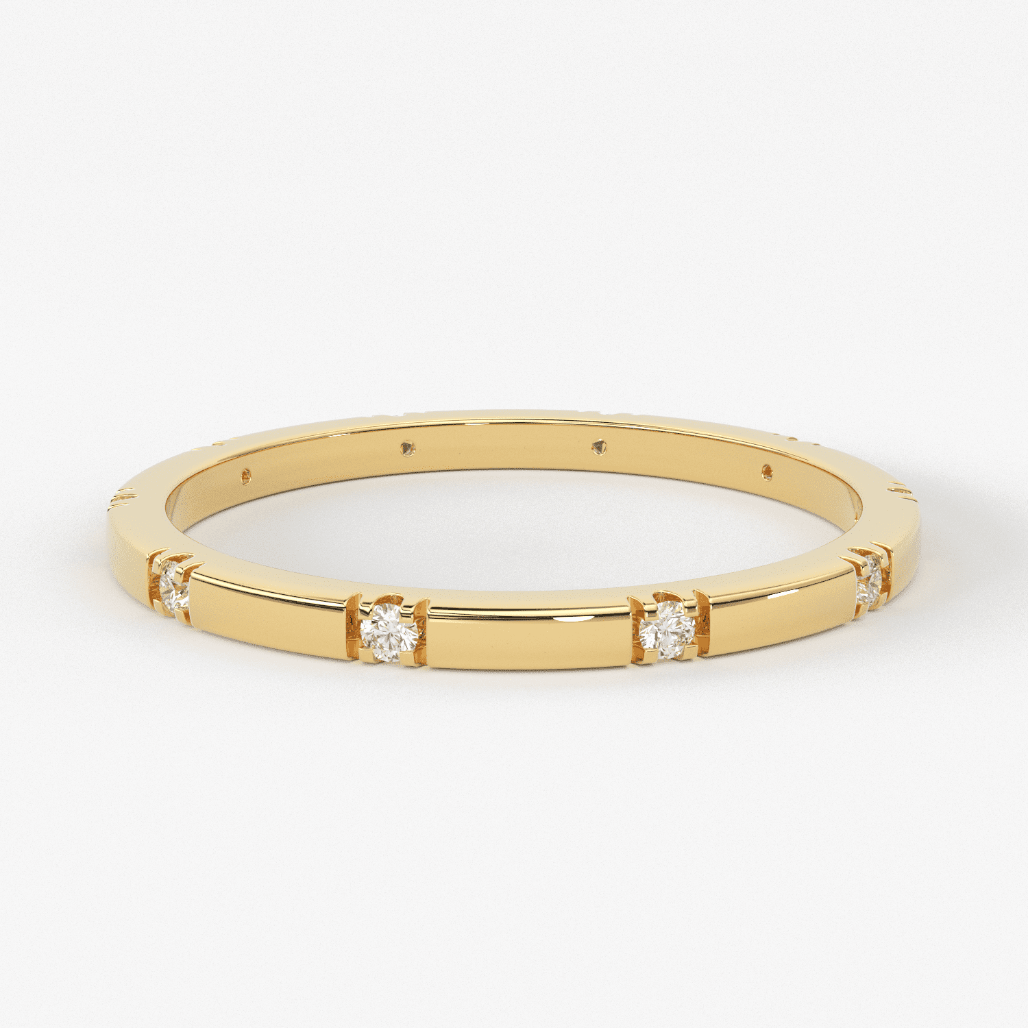 Stacking Ring / 14k Gold Diamond Wedding Band / Diamond Ring / Eternity Band / Stackable Ring / Gold Ring / Thin Gold Ring / Bridal Jewelry
