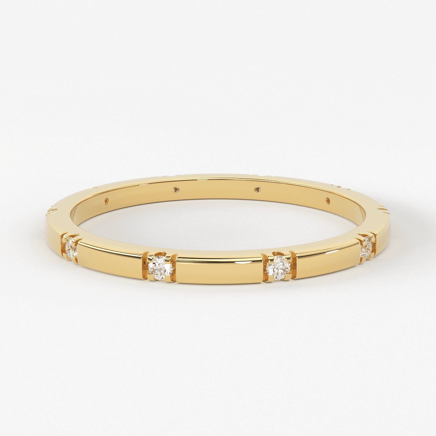 Stacking Ring / 14k Gold Diamond Wedding Band / Diamond Ring / Eternity Band / Stackable Ring / Gold Ring / Thin Gold Ring / Bridal Jewelry