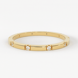 Stacking Ring / 14k Gold Diamond Wedding Band / Diamond Ring / Eternity Band / Stackable Ring / Gold Ring / Thin Gold Ring / Bridal Jewelry
