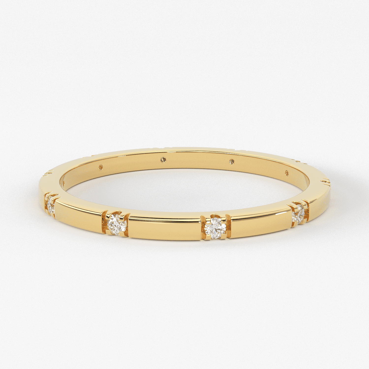 Stacking Ring / 14k Gold Diamond Wedding Band / Diamond Ring / Eternity Band / Stackable Ring / Gold Ring / Thin Gold Ring / Bridal Jewelry
