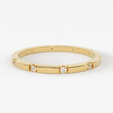 Stacking Ring / 14k Gold Diamond Wedding Band / Diamond Ring / Eternity Band / Stackable Ring / Gold Ring / Thin Gold Ring / Bridal Jewelry