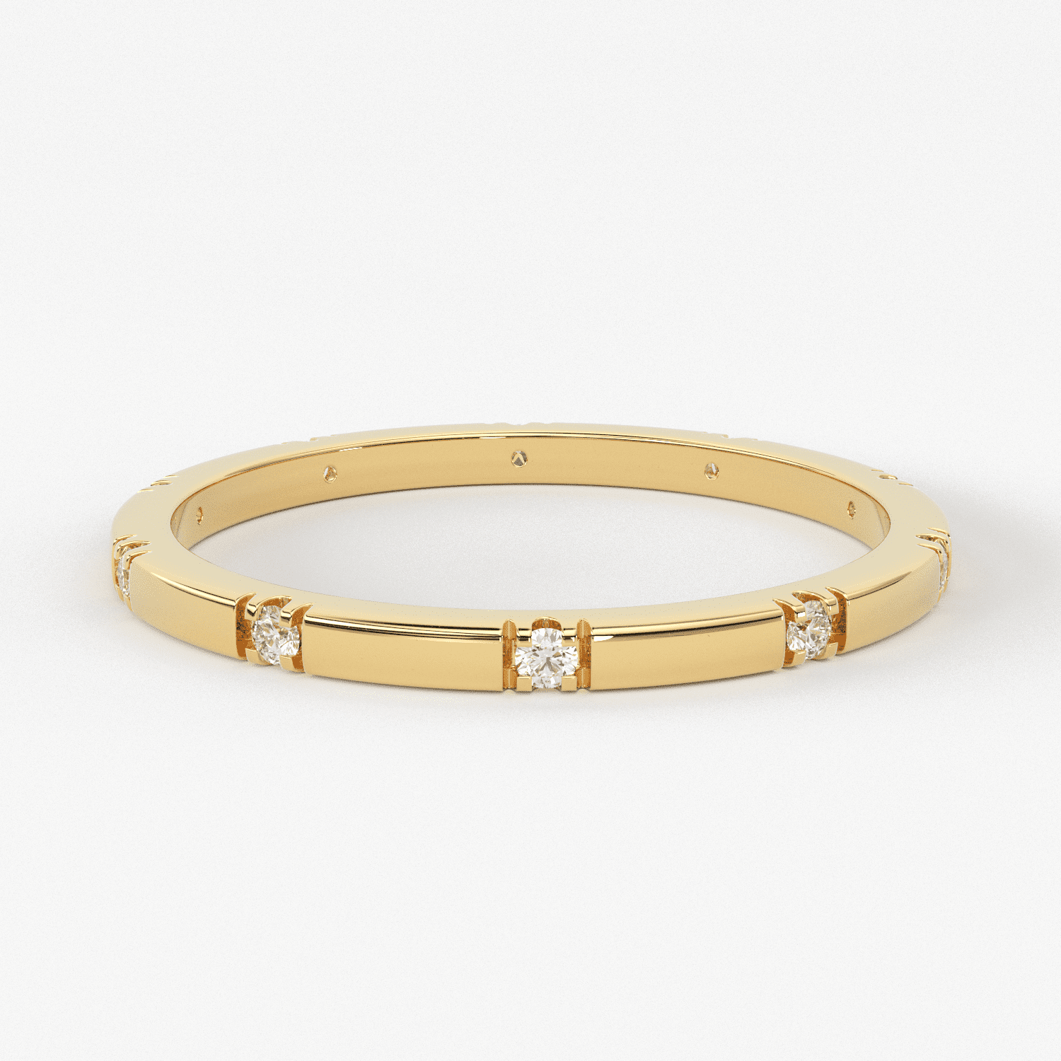 Stacking Ring / 14k Gold Diamond Wedding Band / Diamond Ring / Eternity Band / Stackable Ring / Gold Ring / Thin Gold Ring / Bridal Jewelry