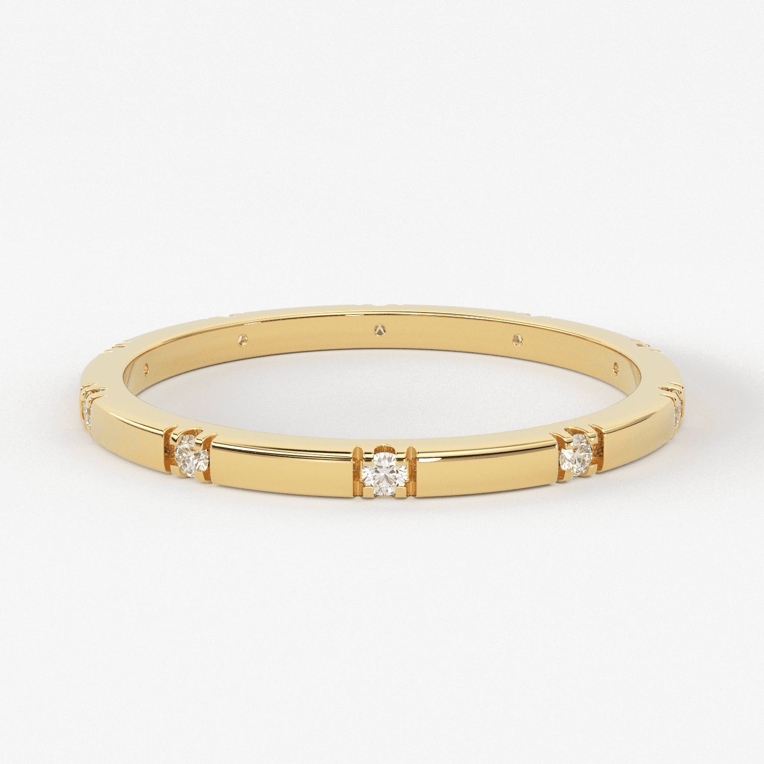 Stacking Ring / 14k Gold Diamond Wedding Band / Diamond Ring / Eternity Band / Stackable Ring / Gold Ring / Thin Gold Ring / Bridal Jewelry