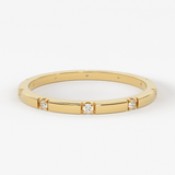 Stacking Ring / 14k Gold Diamond Wedding Band / Diamond Ring / Eternity Band / Stackable Ring / Gold Ring / Thin Gold Ring / Bridal Jewelry